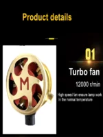 LED LIGHT WITH FAN DYT-C6-2-H7 - Image 2