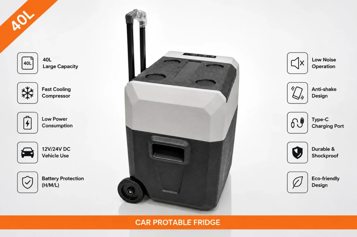 Winca YHA 40L Portable Car Fridge with Trolley – Oman